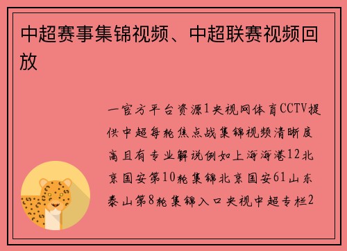 中超赛事集锦视频、中超联赛视频回放